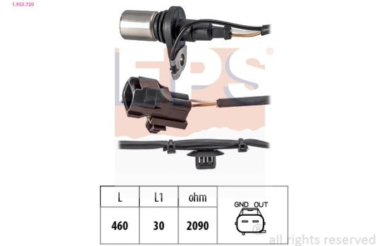 Sensor, crankshaft pulse Made in Italy - OE Equivalent 1.953.720 EPS Facet