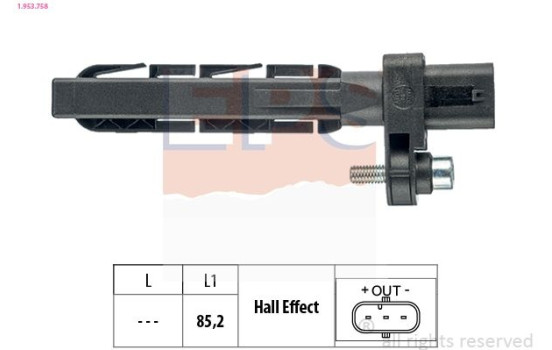 Sensor, crankshaft pulse Made in Italy - OE Equivalent 1.953.758 EPS Facet