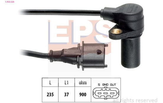 Sensor, crankshaft pulse Made in Italy - OE Equivalent 1953326 EPS Facet