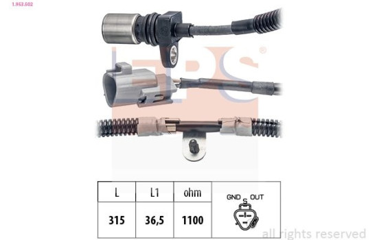 Sensor, crankshaft pulse Made in Italy - OE Equivalent 1953502 EPS Facet