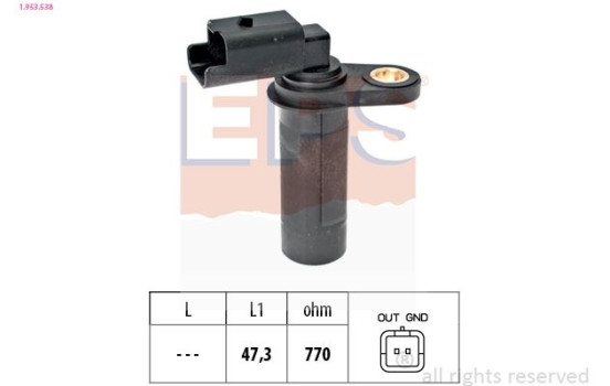 Sensor, crankshaft pulse Made in Italy - OE Equivalent 1953538 EPS Facet