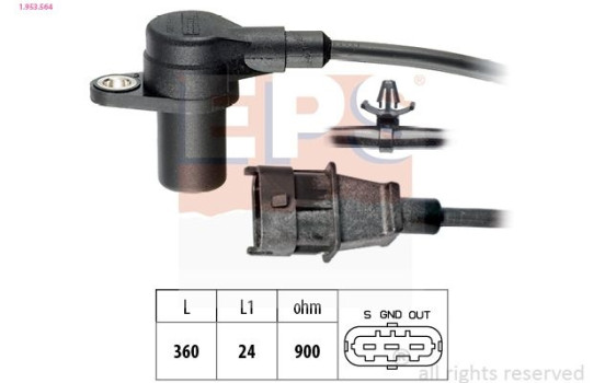 Sensor, crankshaft pulse Made in Italy - OE Equivalent 1953564 EPS Facet