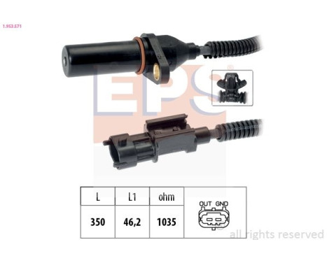 Sensor, crankshaft pulse Made in Italy - OE Equivalent 1953571 EPS Facet
