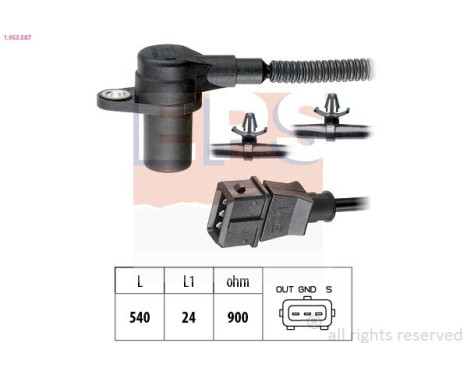Sensor, crankshaft pulse Made in Italy - OE Equivalent 1953587 EPS Facet