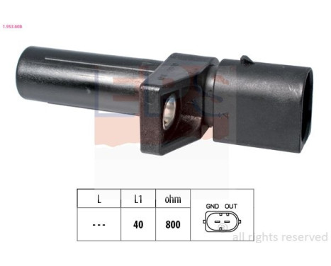 Sensor, crankshaft pulse Made in Italy - OE Equivalent 1953608 EPS Facet