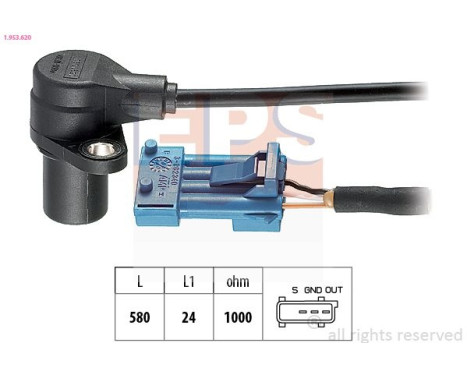 Sensor, crankshaft pulse Made in Italy - OE Equivalent 1953620 EPS Facet