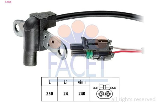 Sensor, crankshaft pulse Made in Italy - OE Equivalent 9.0008 Facet