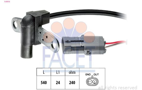 Sensor, crankshaft pulse Made in Italy - OE Equivalent 9.0016 Facet