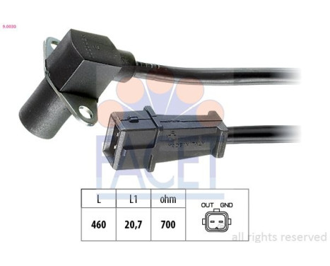 Sensor, crankshaft pulse Made in Italy - OE Equivalent 9.0030 Facet