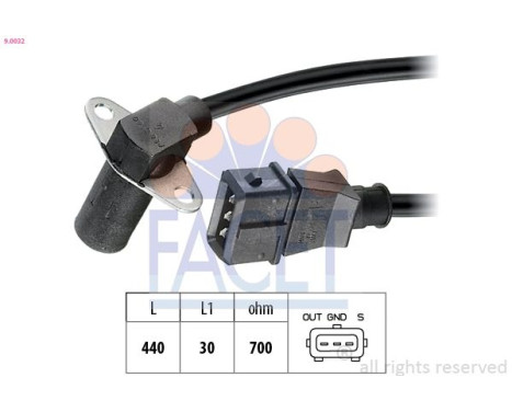 Sensor, crankshaft pulse Made in Italy - OE Equivalent 9.0032 Facet