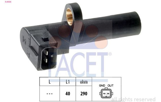 Sensor, crankshaft pulse Made in Italy - OE Equivalent 9.0036 Facet