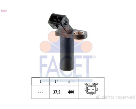 Sensor, crankshaft pulse Made in Italy - OE Equivalent 9.0037 Facet