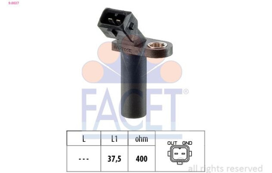 Sensor, crankshaft pulse Made in Italy - OE Equivalent 9.0037 Facet