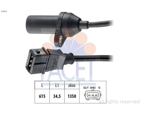 Sensor, crankshaft pulse Made in Italy - OE Equivalent 9.0053 Facet