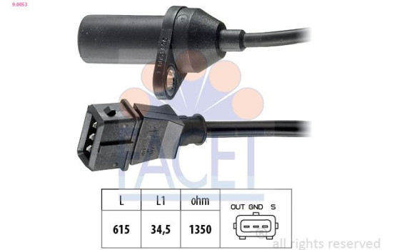 Sensor, crankshaft pulse Made in Italy - OE Equivalent 9.0053 Facet