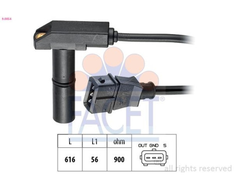 Sensor, crankshaft pulse Made in Italy - OE Equivalent 9.0054 Facet