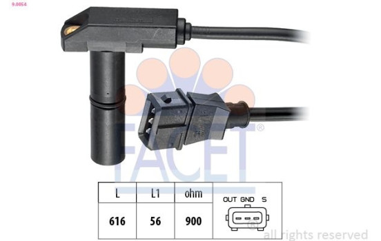 Sensor, crankshaft pulse Made in Italy - OE Equivalent 9.0054 Facet