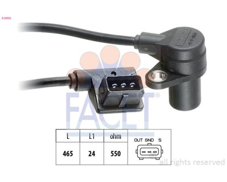Sensor, crankshaft pulse Made in Italy - OE Equivalent 9.0056 Facet