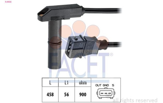 Sensor, crankshaft pulse Made in Italy - OE Equivalent 9.0058 Facet