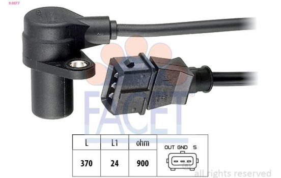 Sensor, crankshaft pulse Made in Italy - OE Equivalent 9.0077 Facet