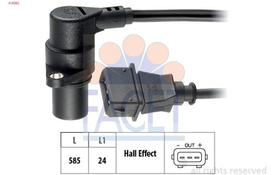 Sensor, crankshaft pulse Made in Italy - OE Equivalent 9.0082 Facet