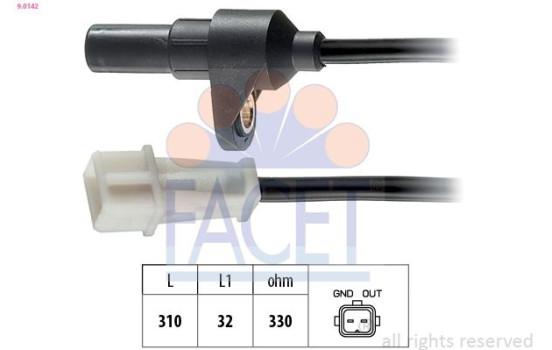 Sensor, crankshaft pulse Made in Italy - OE Equivalent 9.0142 Facet
