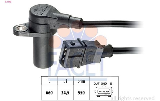 Sensor, crankshaft pulse Made in Italy - OE Equivalent 9.0149 Facet