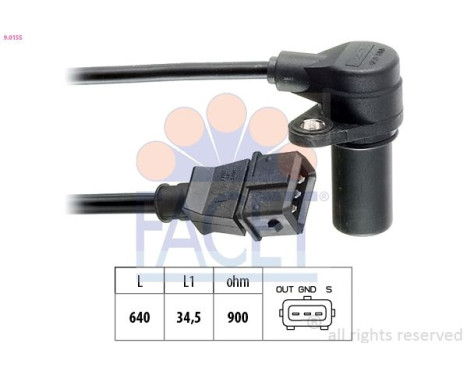 Sensor, crankshaft pulse Made in Italy - OE Equivalent 9.0155 Facet