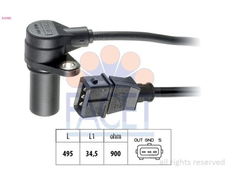 Sensor, crankshaft pulse Made in Italy - OE Equivalent 9.0160 Facet