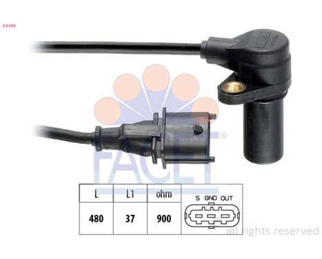 Sensor, crankshaft pulse Made in Italy - OE Equivalent 9.0169 Facet