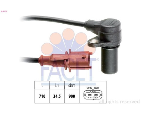 Sensor, crankshaft pulse Made in Italy - OE Equivalent 9.0170 Facet
