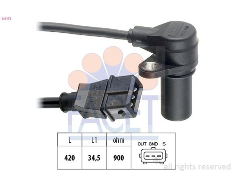 Sensor, crankshaft pulse Made in Italy - OE Equivalent 9.0173 Facet