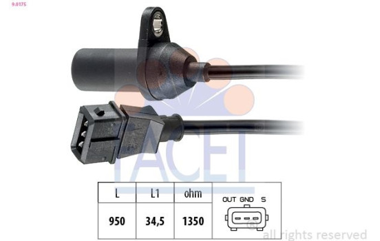 Sensor, crankshaft pulse Made in Italy - OE Equivalent 9.0175 Facet