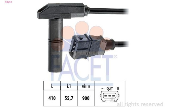 Sensor, crankshaft pulse Made in Italy - OE Equivalent 9.0212 Facet