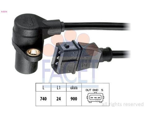 Sensor, crankshaft pulse Made in Italy - OE Equivalent 9.0214 Facet
