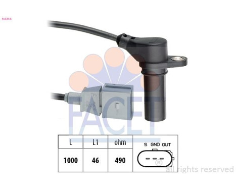Sensor, crankshaft pulse Made in Italy - OE Equivalent 9.0218 Facet
