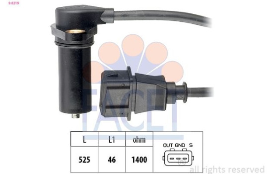 Sensor, crankshaft pulse Made in Italy - OE Equivalent 9.0219 Facet