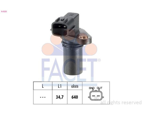 Sensor, crankshaft pulse Made in Italy - OE Equivalent 9.0225 Facet