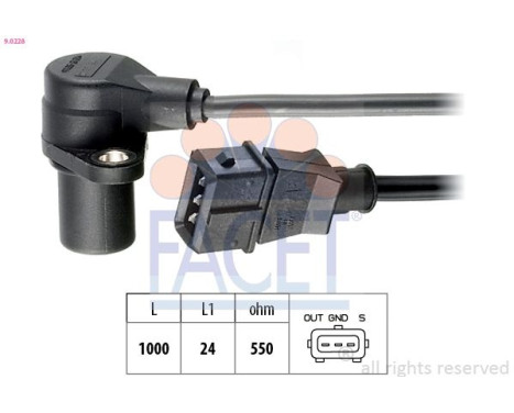 Sensor, crankshaft pulse Made in Italy - OE Equivalent 9.0228 Facet