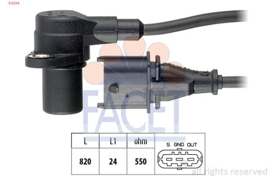 Sensor, crankshaft pulse Made in Italy - OE Equivalent 9.0234 Facet