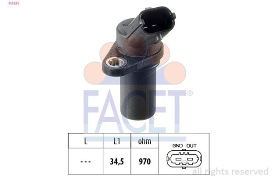 Sensor, crankshaft pulse Made in Italy - OE Equivalent 9.0235 Facet