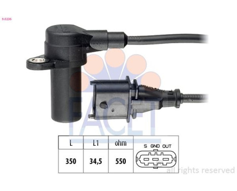 Sensor, crankshaft pulse Made in Italy - OE Equivalent 9.0236 Facet