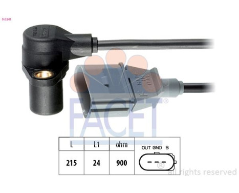 Sensor, crankshaft pulse Made in Italy - OE Equivalent 9.0241 Facet