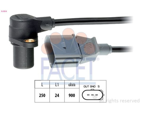 Sensor, crankshaft pulse Made in Italy - OE Equivalent 9.0254 Facet