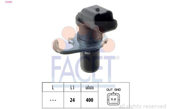 Sensor, crankshaft pulse Made in Italy - OE Equivalent 9.0260 Facet