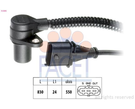 Sensor, crankshaft pulse Made in Italy - OE Equivalent 9.0266 Facet