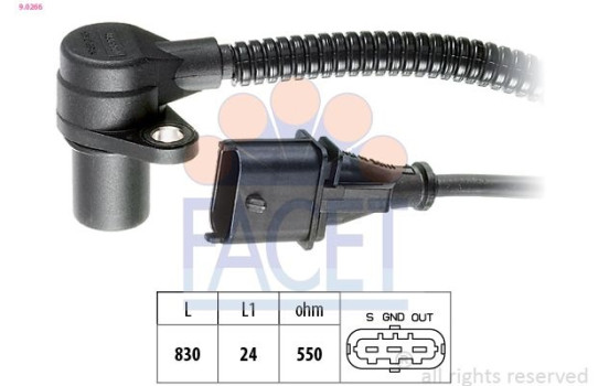 Sensor, crankshaft pulse Made in Italy - OE Equivalent 9.0266 Facet