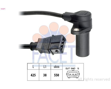 Sensor, crankshaft pulse Made in Italy - OE Equivalent 9.0271 Facet