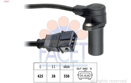 Sensor, crankshaft pulse Made in Italy - OE Equivalent 9.0271 Facet