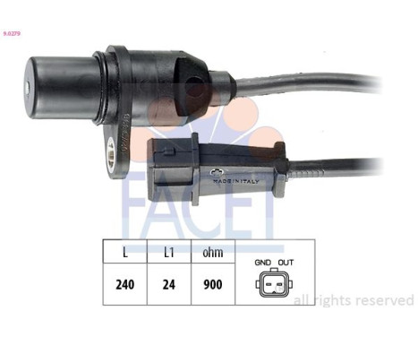 Sensor, crankshaft pulse Made in Italy - OE Equivalent 9.0279 Facet